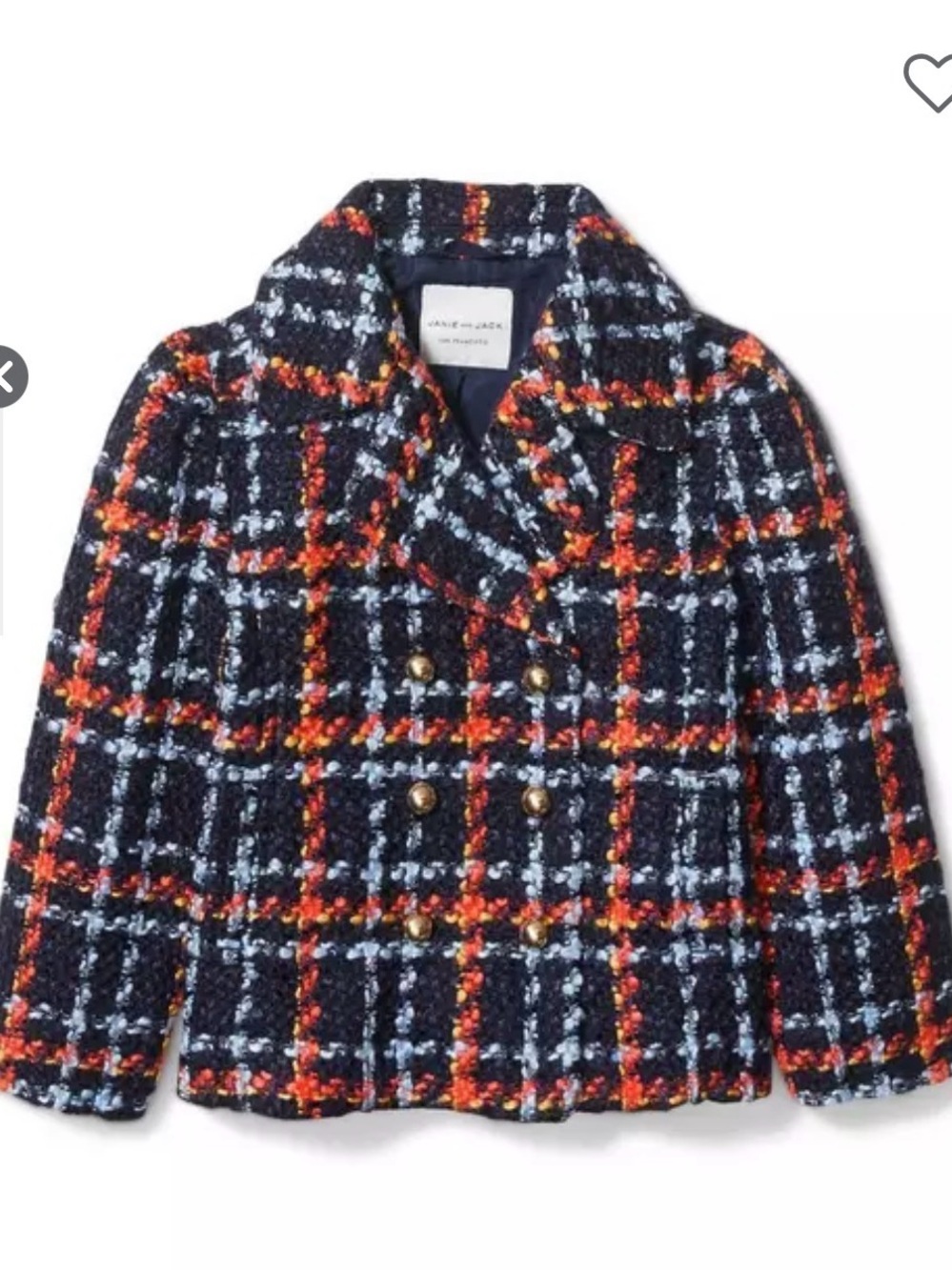 Janie and Jack Plaid Bouclé Jacket 7-8